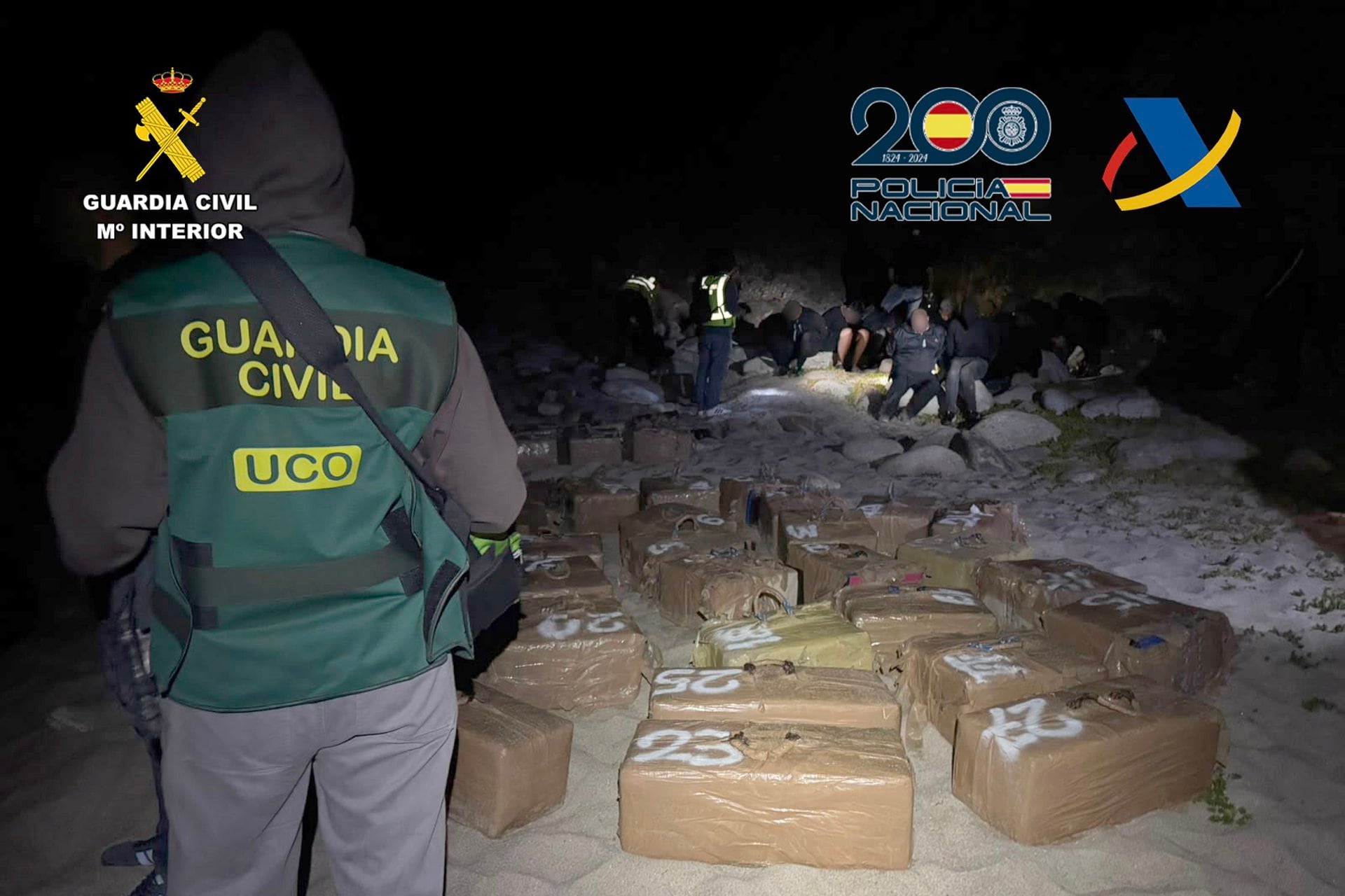 La Audiencia Nacional deja en libertad a un investigado por la descarga de 1,6 toneladas de cocaína en Muxía (A Coruña)