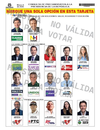 Así quedó la tarjeta electoral