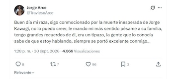 Así despidió el Travieso Arce a Jorge Kahwagi Macari (X/ @TraviesoArce)