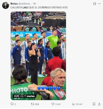 Los mensajes de los fanáticos a Lali por la final del Mundial