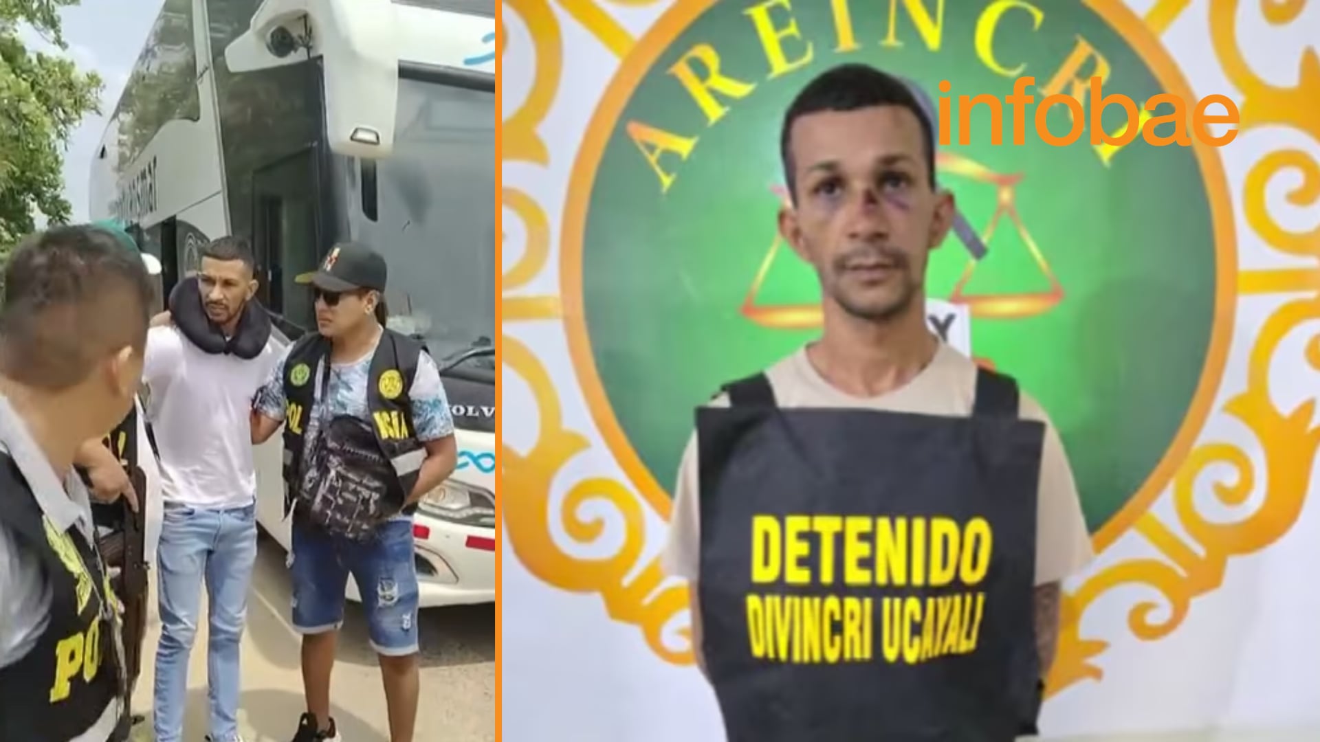 PNP captura a líder del Comando Vermelho en Ucayali: había sido liberado en Lima hace tres meses. (Foto: Composición - Infobae/Latina)