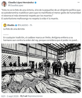 Claudia López habló de falta de respeto por los fallecidos en Guaviare - crédito @ClaudiaLopez/X