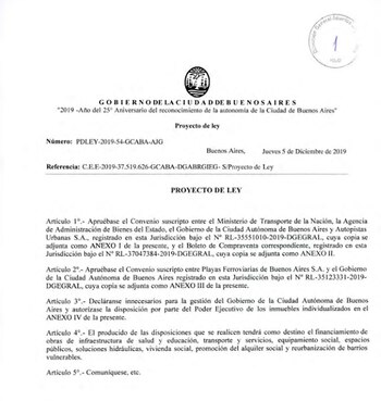 El texto del proyecto de