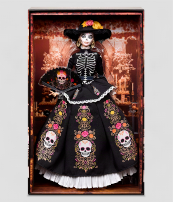 Presentación frontal en caja de colección de la Barbie Signature Calavera Catrina.