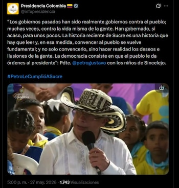 El presidente de Colombia resalta la importancia de que el mandatario obedezca al pueblo, eje central de la auténtica democracia según Petro - crédito @infopresidencia / X