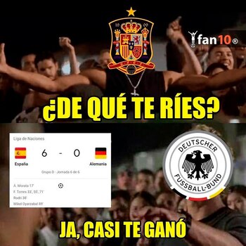 España goleó 6-0 a Alemania