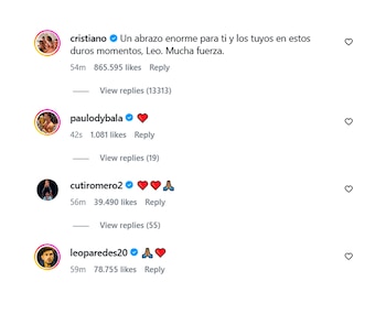 Captura - Los mensajes del mundo del fútbol en la carta de Messi a su papá