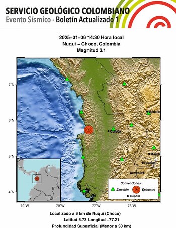 El epicentro fue en Nuquí,