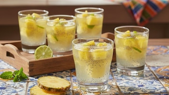 Gelatina de piña, limón y