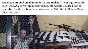 Las autoridades guatemaltecas reportan el decomiso de arsenal vinculado con alias El Lobo cabecilla del Barrio 18