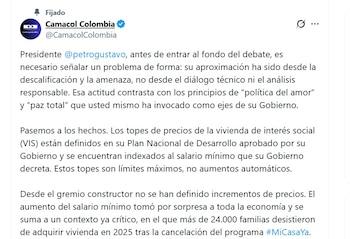 Camacol aclaró que los topes