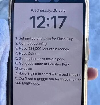 La lista de objetivos se