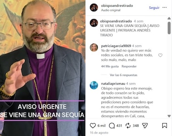 Tirado armó un debate en redes sociales luego de publicar el video, en el que contó detalles de la visión que tuvo - crédito @obispoandrestirado/IG