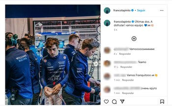 El posteo de Franco Colapinto