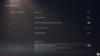 Audio mono para audífonos en