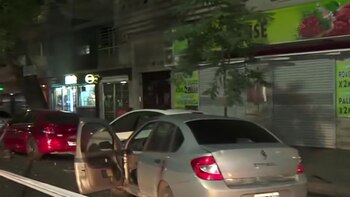 El Renault colisionado, a su