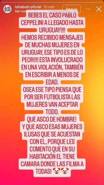 La misma cuenta también comenta