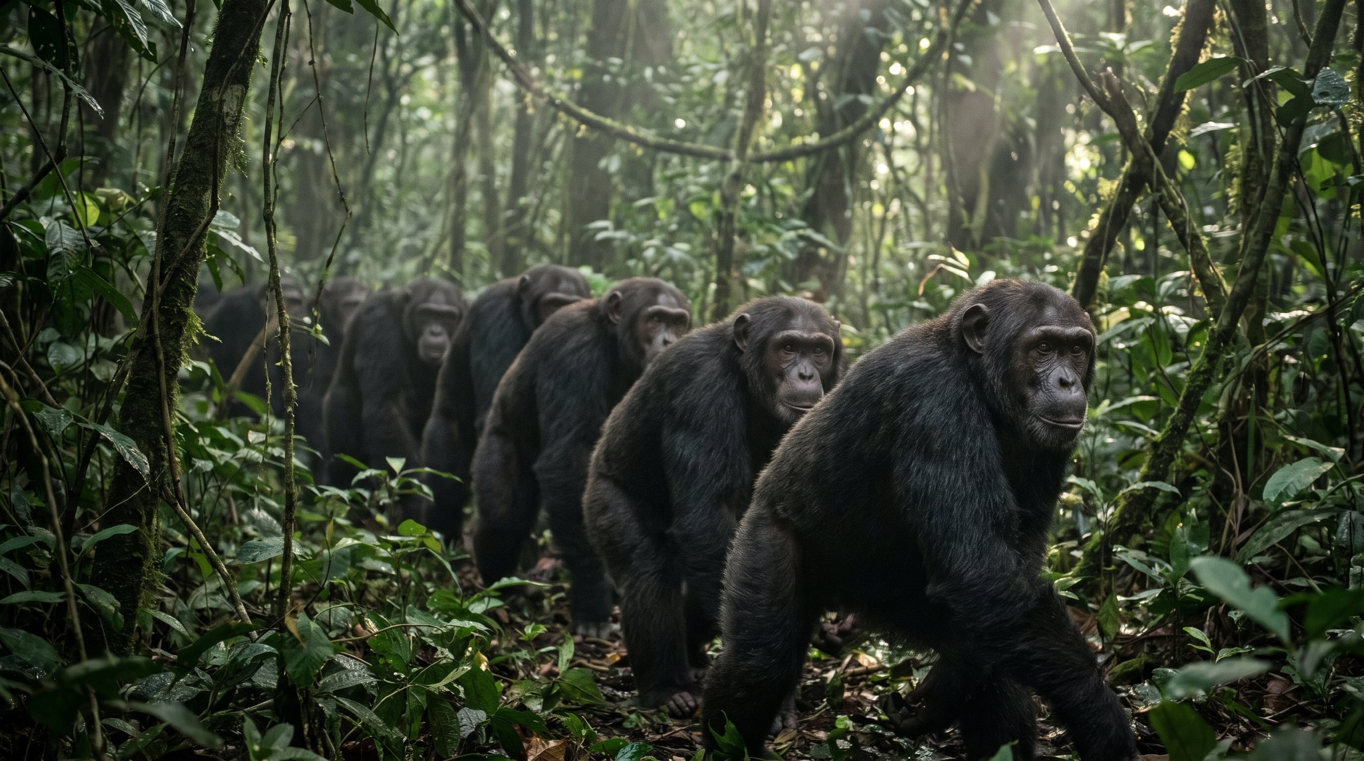 Los chimpancés macho realizan incursiones silenciosas en territorio ajeno (Imagen Ilustrativa Infobae)