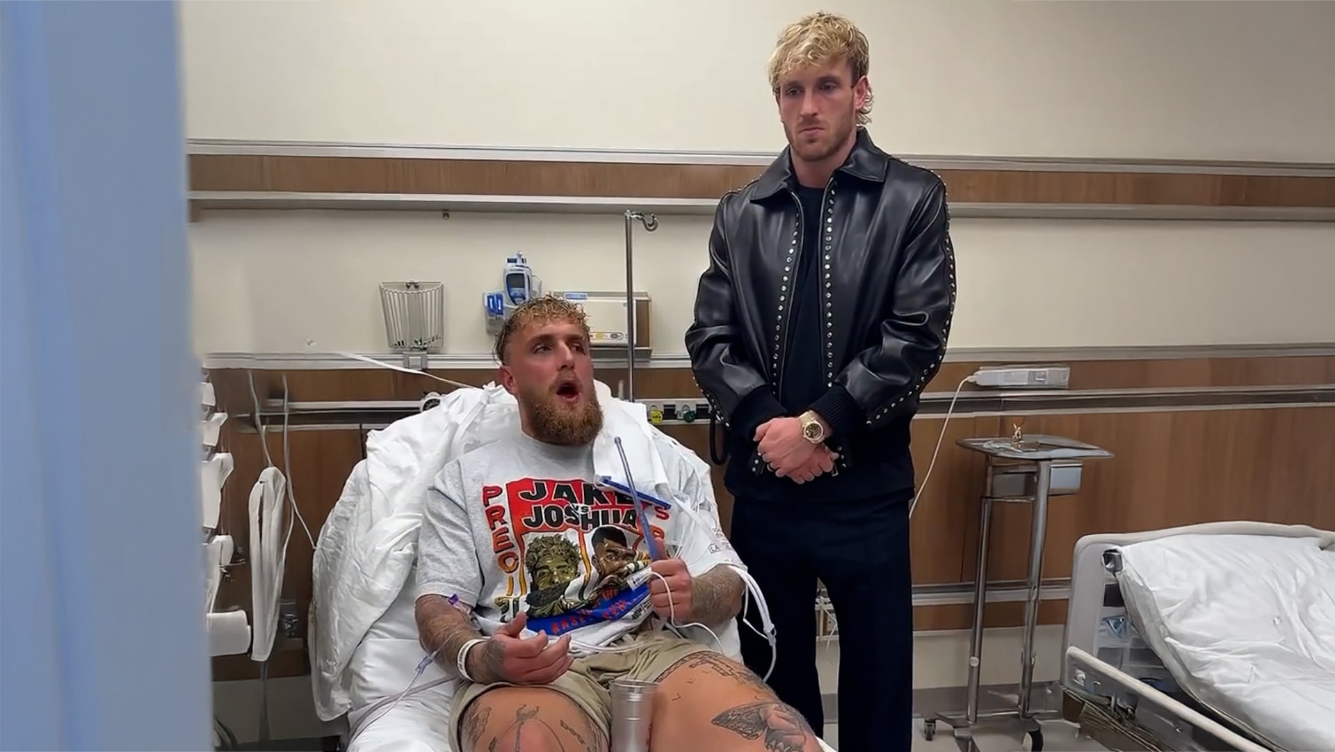 Jake Paul tras su fractura de mandíbula en la pelea con Anthony Joshua (@jakepaul)