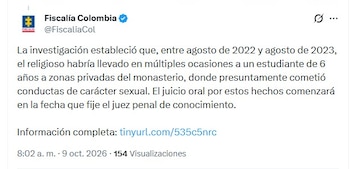 crédito @FiscaliaCol/X