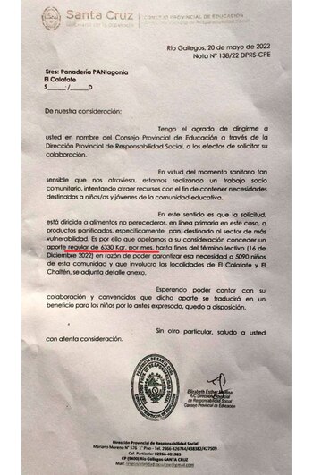 Pedido del Consejo Provincial de