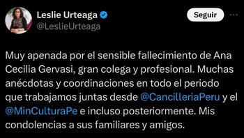 Conmoción en la política peruana por la muerte deAna Cecilia Gervasi