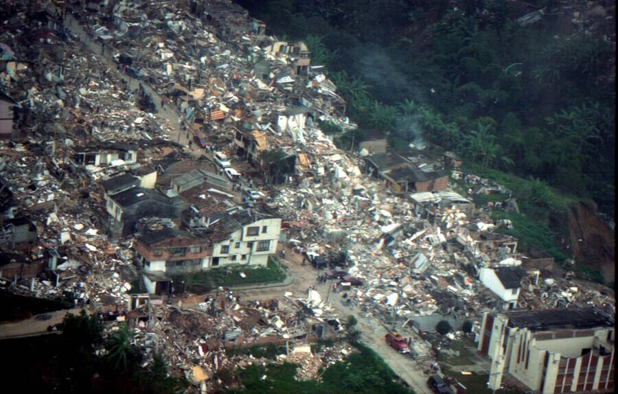 El devastador terremoto de 1999 derrumbó el 60 por ciento de los edificios de la ciudad colombiana de Armenia