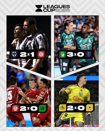 América, Monterrey, Toluca y León avanzaron a semifinales tras imponerse a la MLS como los cuatro clasificados de la Liga MX. (X/ @LeaguesCup)