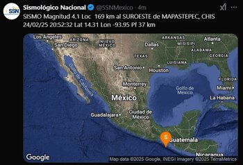 El sismo ocurrió durante la