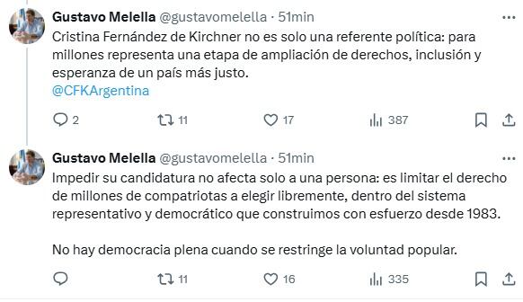 Gustavo Melella, gobrenador de Tierra del Fuego, criticó la sentencia y la calificaron de antidemocrática