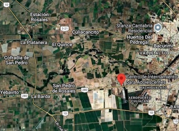 El centro e internamiento para adolescentes que se encuentra cerca del aeropuerto en Culiacán, Sinaloa Foto: Maps