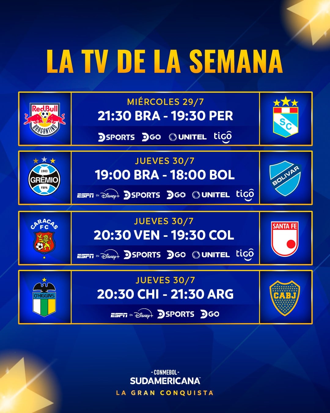 Horarios del Sporting Cristal vs RB Bragantino por la Copa Sudamericana 2026. Crédito: Instagram Conmebol Sudamericana.