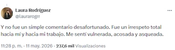 Laura Rodríguez afirmó que fue un “irrespeto total” la intervención de Abelardo de la Espriella en programa digital - crédito @laurarogrr/X