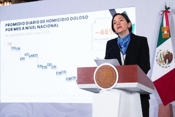 Marcela Figueroa dio a conocer detalles de la reducción de homicidios en Morelos en el último mes. (Presidencia)