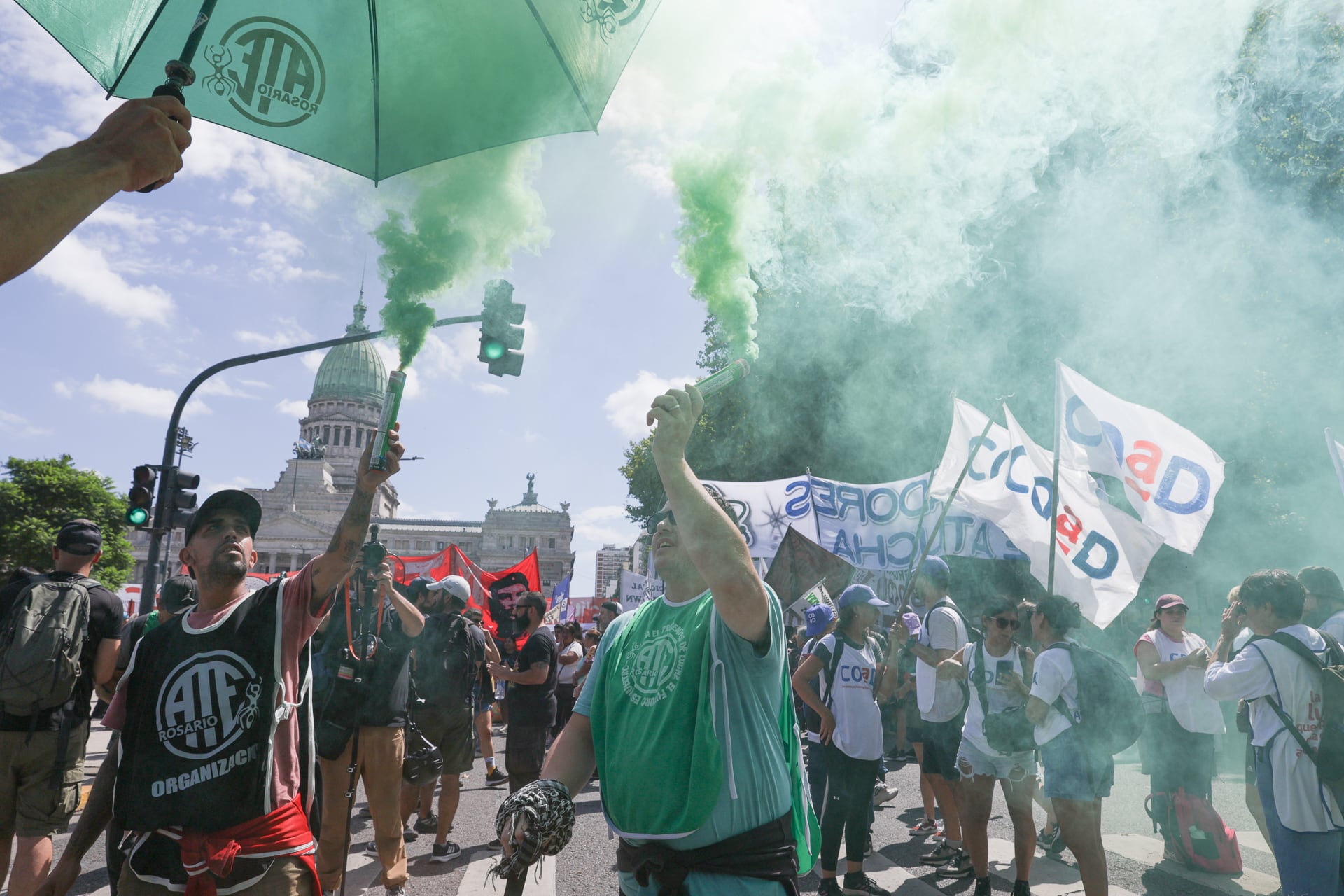 La CGT realizó un paro con movilización el día que se trató la reforma laboral en Diputados (RS Fotos)