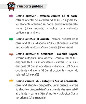 Desvíos para el transporte público