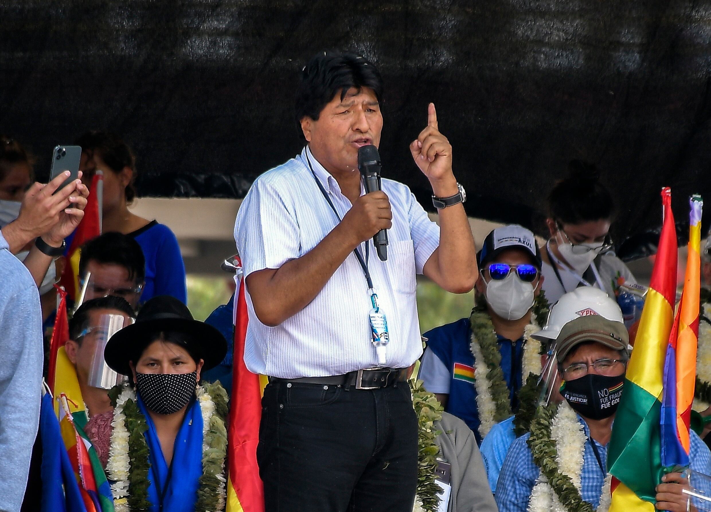 Fotografía de archivo en la que se registró al expresidente de Bolivia Evo Morales, en Cochabamba (Bolivia). EFE/Jorge Ábrego