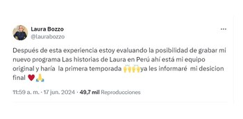 Laura Bozzo anuncia su nuevo