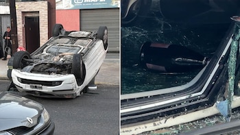 Choque y vuelco en Villa Lugano: encontraron una botella de champagne y bebidas energizantes en el auto accidentado