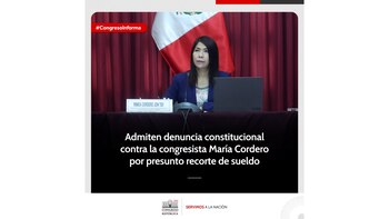 Congreso admite a trámite denuncia