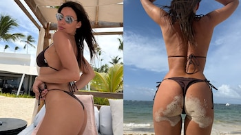 Las sensuales fotos playeras de Pampita en Punta Cana, a pura microbikini y relax
