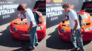 El divertido blooper de Franco Colapinto tras sorprenderse por el “Rayo McQueen” que estará de safety car en el Gran Premio de Italia de Fórmula 1