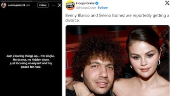 La captura de una historia de Instagram atribuida a Gomez fue identificada como falsa. (Capturas de Instagram/X)