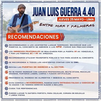 Recomendaciones para el concierto de