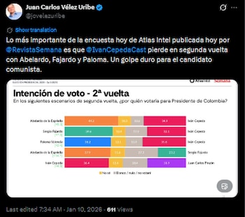 Juan Carlos Vélez Uribe señaló