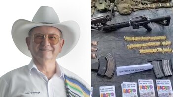 Camioneta con fusiles y publicidad