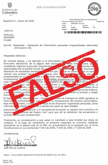 El candidato exigió que la Dirección Nacional de Inteligencia confirme si produjo el documento y a quién se entregó copia - crédito @DELAESPRIELLAE/X