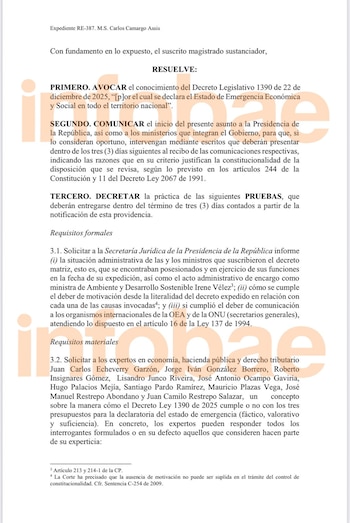 El proceso incluye la recepción