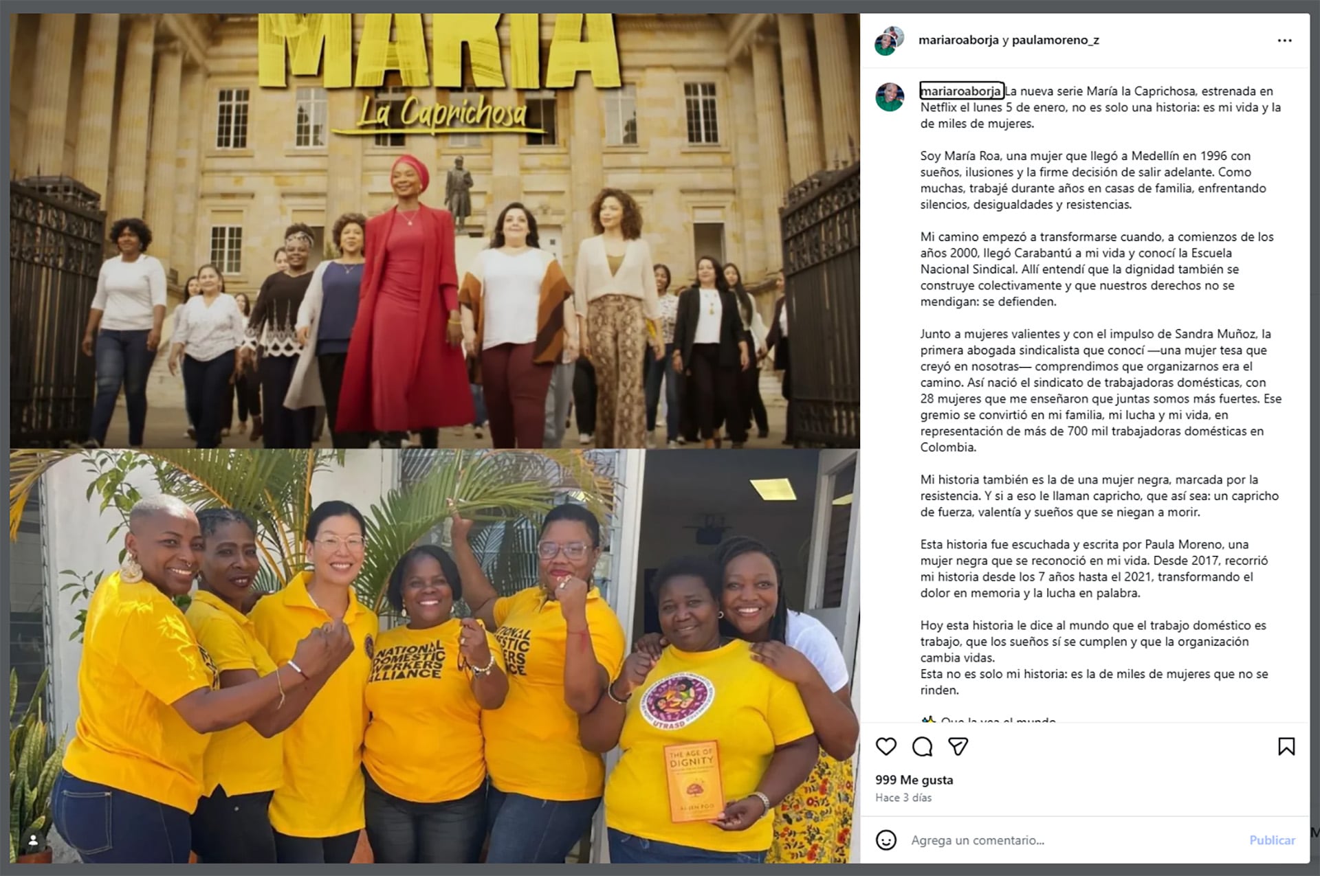 La lucha de María, la caprichosa en la serie de Netflix y en la vida real con las trabajadoras del hogar de Colombia