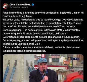 López Aliaga declaró públicamente que